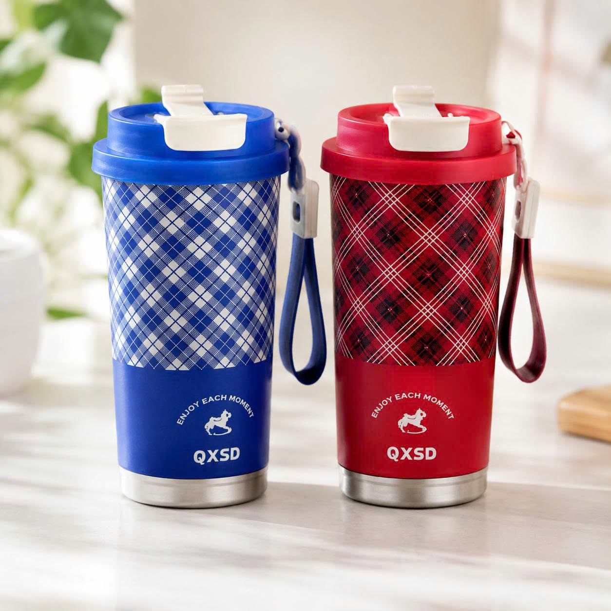 Bình Ly Giữ Nhiệt QXSD Họa Tiết Caro 500ml 2