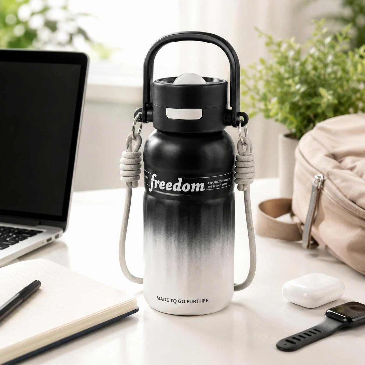 Bình Ly Giữ Nhiệt Freedom 700ml – Nắp Bật, Quai Xách Và Dây Đeo, Inox 304/316