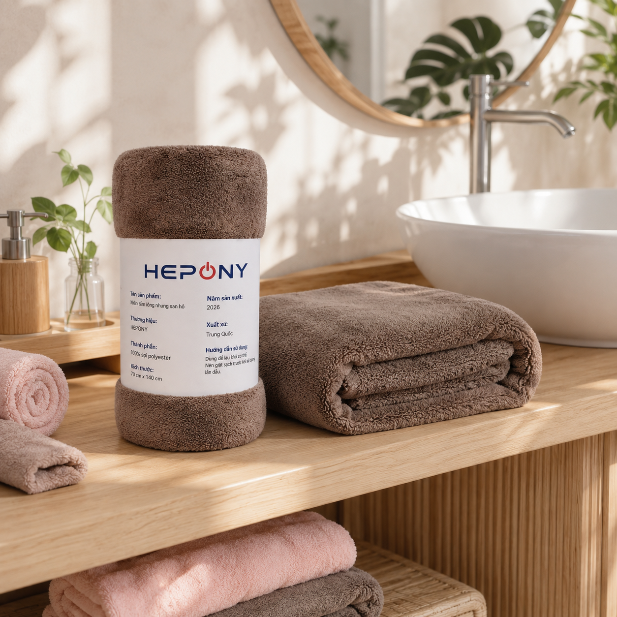 Khăn Tắm Lông Nhung HEPONY 🛁 3