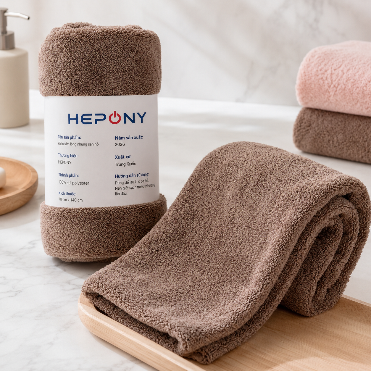Khăn Tắm Lông Nhung HEPONY 🛁