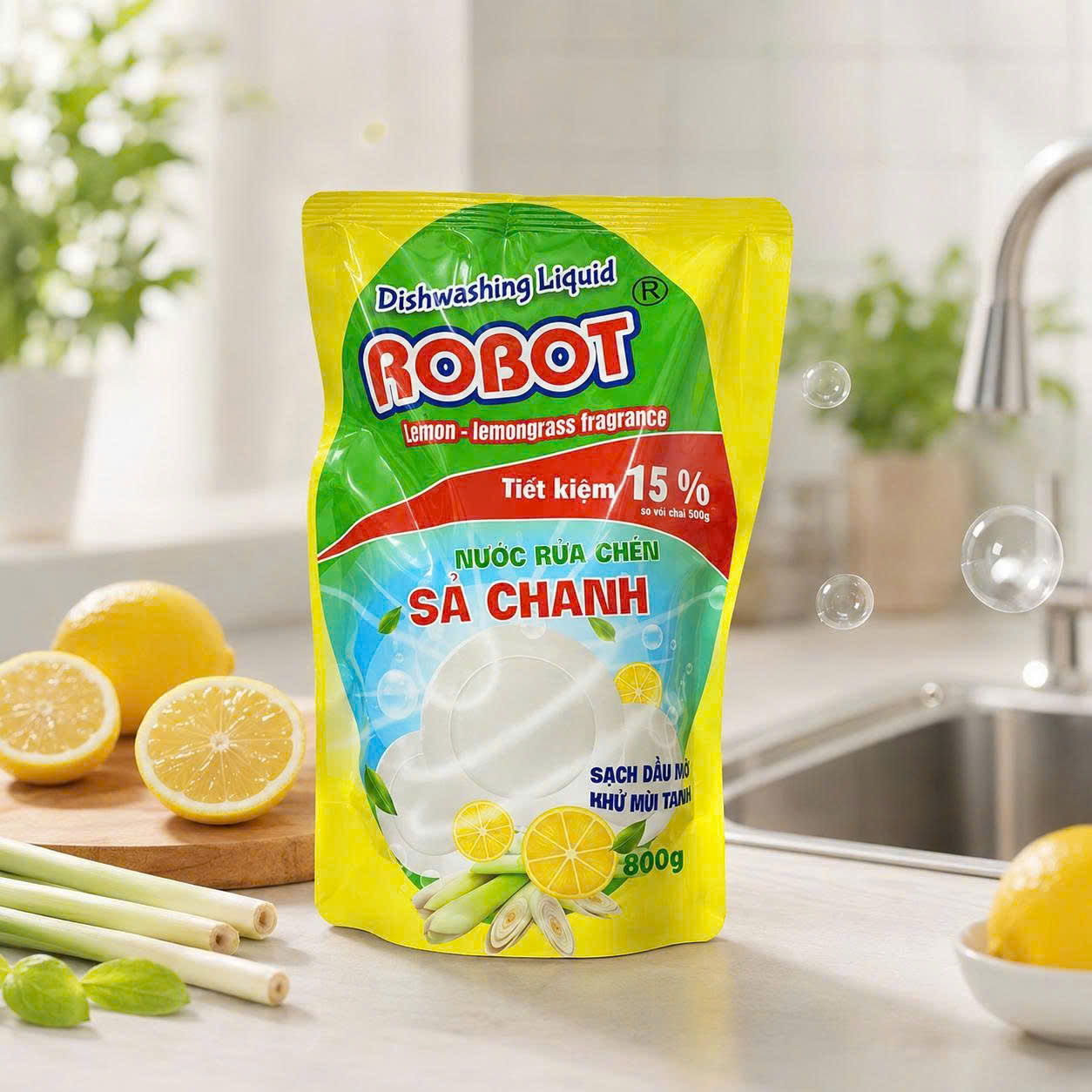Nước Rửa Chén Robot Túi 800gr Full Vat  4